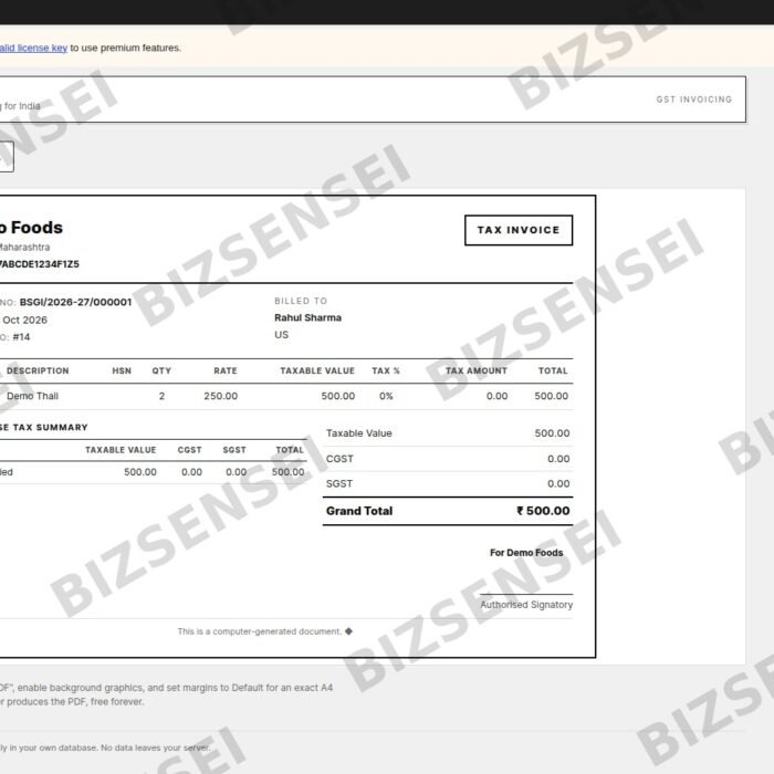 BizSensei GST Invoices